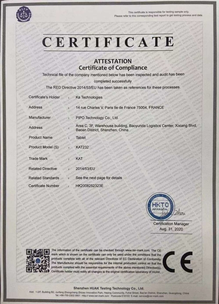 China PIPO certificaciones